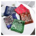 2023 Fashion Bandana Hair Scarf For Women Paisley Print Kerchief Silk Satin Head Scarfs Square Shawl Wraps Neck Scarves For Lady.