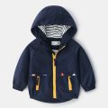 Boys Spring Autumn Coats Kids Jackets Toddler Hooded Windbreaker With Pocket Children Zipper Outerwear Baby Clothes 2-7 Years.