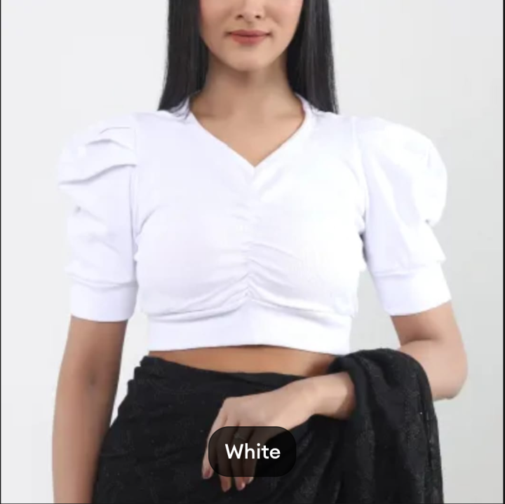 Cotton%20Half%20Body%20short%20Sleeve%20Crop%20Tops%20Blouse%20for%20Women%20-%20Image%204