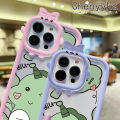 Chenyyka For Xiaomi Redmi 9A Redmi 9I Case Cartoon Cute Green Dinosaur Shockproof Clear Phone Cases Little Monster Camera Lens Protective Cover Silicone Transparent Soft Case. 
