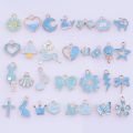 30pcs/Lot Multistyle Drop Oil Colorful Enamel Charms For Jewelry Making Pendants KC Gold Color Metal Heart Butterfly Accessories.