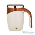 Portable Automatic Magnetic Stirring Coffee Mug Rechargeable 304 Stainless Steel Electric Mixing Cup Self Mixing Coffee Tumbler. 