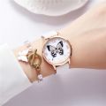 Temperament Fashion Simple Belt Ladies Watch Butterfly Pattern Rhinestone Quartz Tumblers Casual Watch Women. 