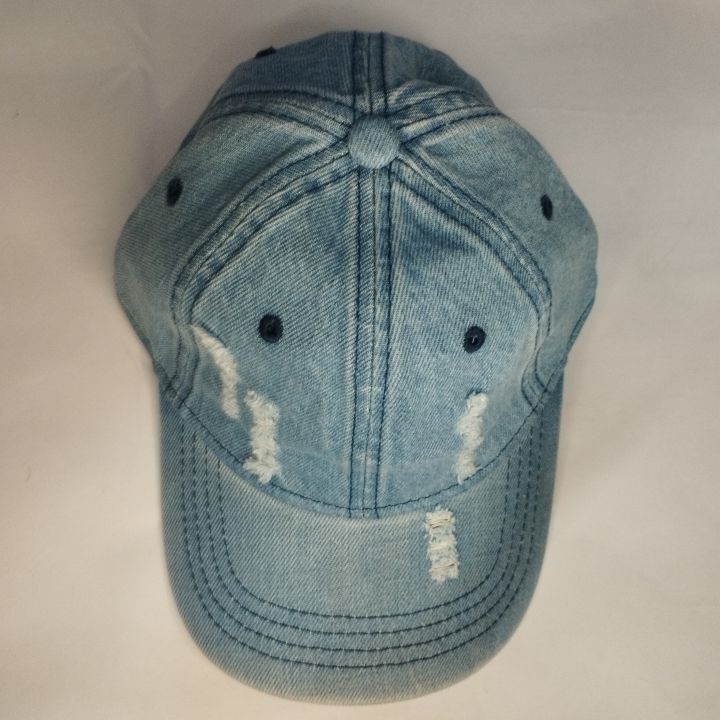 Sky%20Blue%20Distressed%20Ripped%20Denim%20Wash%20Cap/%20Hat%20Premium%20-%20Image%207