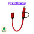 2-in-1 OTG Cable – Micro USB & Type-C Adapter for Smartphone, Tablet, Flash Drive, Mouse, Keyboard Connection.
