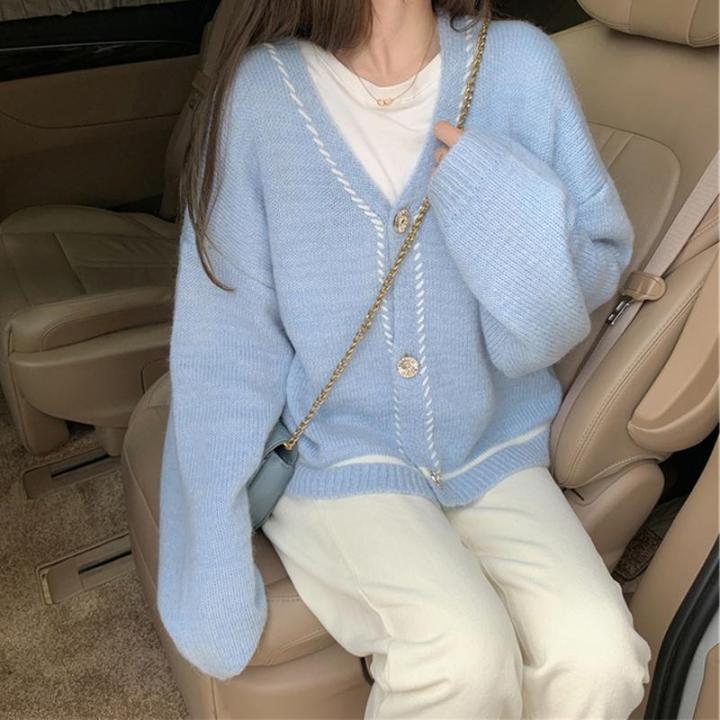 Pink%20Gentle%20Knitted%20Cardigan%20for%20Women%202023%20Autumn%20and%20Winter%20New%20Loose%20Korean%20Style%20Sweet%20Girl%20College%20Sweater%20Coat%20-%20Image%206