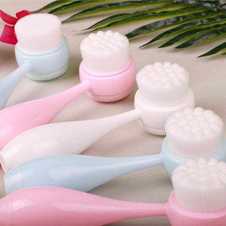 Factory Direct 3D Bowling Double-sided Face Wash Makeup Brush Cleaning Brush to Remove Blackheads Manual Cleansing Wow Glue