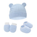 GC Newborn Beanie Hat Mittens Socks Set Lightweight Beanie Cotton Gloves No Scratch Mitten For Boys Girls. 