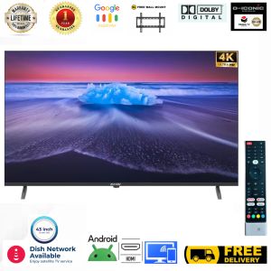 Bornilshop OSAKA 43 Inch 4k Android Voice Control LED TV with 1 year Panel Guaranaty and Life time Service Warrnarty