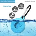 4 PCS Round Shape Shockproof Anti-scratch Silicone Protective Case with Carabiner for AirTag(Mint Green). 