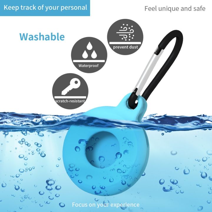 4%20PCS%20Round%20Shape%20Shockproof%20Anti-scratch%20Silicone%20Protective%20Case%20with%20Carabiner%20for%20AirTag(Mint%20Green)%20-%20Image%203