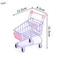 Mini Shopping Cart Storage Box Multifunctional Trolley Fun Stationery Pretend Play Toys Desktop Organizer Basket for Office Home Accessories. 