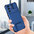 For Samsung Galaxy A25 5G Phone Case with Slide Armor Cover Slide Camera Protection PC Anti-Slippery Built-in stand Holder Back Cover for Samsung A25 Cover Casing HP.
