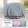 Double Shower Cap Female Waterproof Bathing Head Cover Home Adult Bath Cap Hair Cover Kitchen Fume Hood Bath Cap Span.