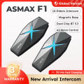 ASMAX F1 Motorcycle Helmet Bluetooth Stereo Intercom, 10 Riders Communication, BT5.3 IP67 Waterproof, HIFI Snowmobile Speakers. 