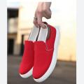 New Trendy Black Grey  Red and Khaki Color Korean Canvas Sneakers Shoes for Men Slip On Casual Shoes. 