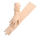 1pcs Cosplay Party Stage Performance Women Full Finger Shine Long Velvet Gloves.