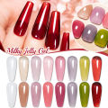 PUENTE Milky Jelly Gel Nail Polish 7.5ml Translucent Pink Color Nail Gel Soak Off Nail Art Gel Manicure Semi-Permanent Varnish. 
