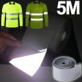 5M High Visibility Safety Reflective Heat transfer Vinyl Film DIY Silver Iron On Reflective Tape For Clothing 1Roll. 