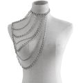 Harness Heavy Metal Body Jewelry For Women One Shoulder Chian Necklace Beach Bikinis bodychain y2k Party Grungy Accessories.