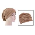Night Sleep Cotton Head Cover Hair Loss Soft Stretchy Coffee. 