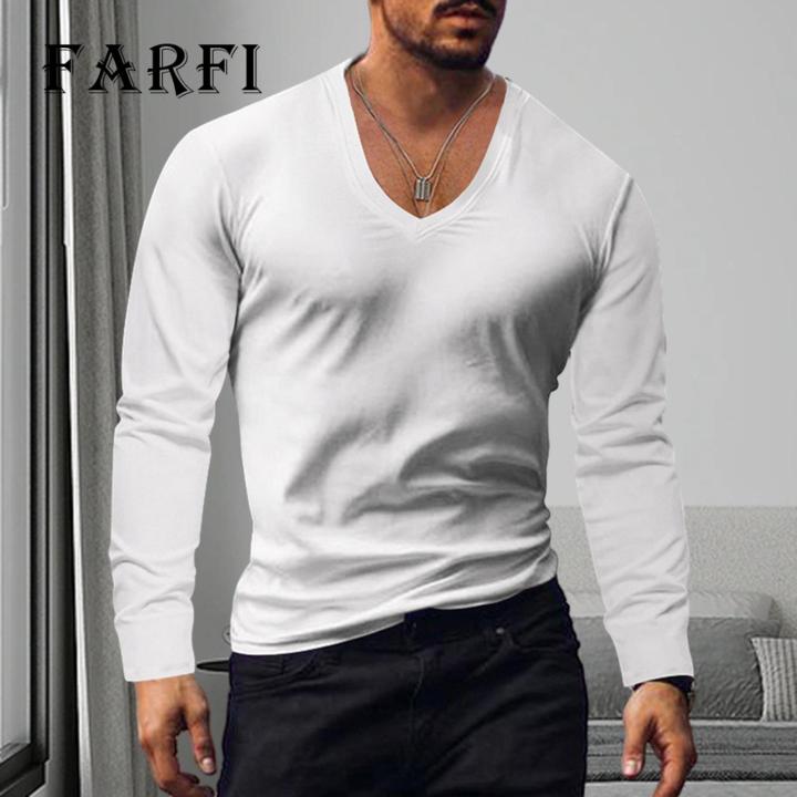 Men%20V-neck%20T-shirt%20Men%20V-neck%20Long%20Sleeve%20T-shirt%20Solid%20Slim%20Fit%20High%20Elastic%20Pullover%20Tops%20Breathable%20Thin%20Stwear%20Casual%20Men%20T-shirt%20-%20Image%207