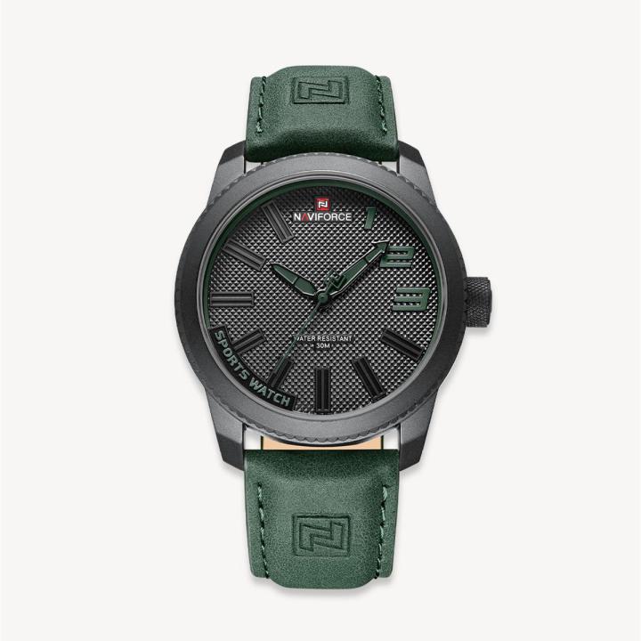 Naviforce Watch Review NAVIFORCE NF9202 Green PU Leather Analog
