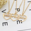 3 Pcs/Set Best Friends Necklace Heart Shaped Pendant BFF Necklaces Friendship Choker For Women Girls Sisters Chains Gift. 