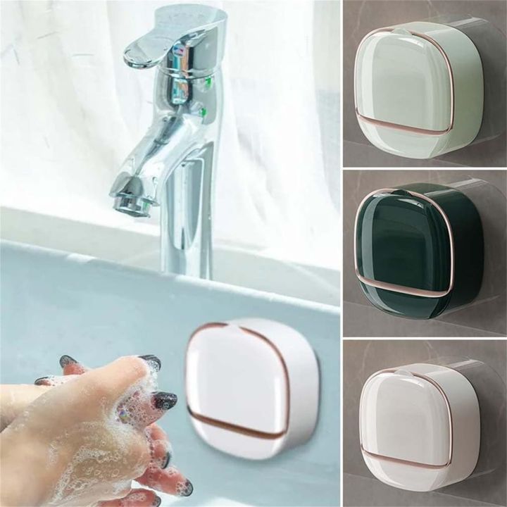 No drill Soap Case Dish Self adhesive 1 pcs Bar Soap Holder Storage Rack For Shower Kitchen Wall Mount Self Draining Soap Case Box