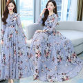 New Stylish Women High-Quality Hijabi Long Dress - Neck Design 3D Screen Print Gown Kurti - Ideal for All Occasions and Seasons. 
