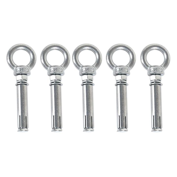 5Pcs M8 x 60mm Expansion Bolt Anchor Bolt 304 Stainless Steel Ring Lifting Anchor Eye Bolt Expansion Eyebolt
