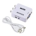 Mini HD AV2VGA Video Converter Convertor Box AV RCA CVBS to VGA Video Converter Conversor with 3.5mm Audio to PC HDTV Converter - Hdmi Cable. 