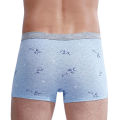 Nanjiren Men's Underwear Four-Pack Pure Cotton Boxer Brief Mid Waist Antibacterial Printed Four-Corner Loose Underpants.