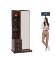 New & Elegant Design Full Mirror Dressing Table in Walnut Brown Matte Finish by Trendy Mart.