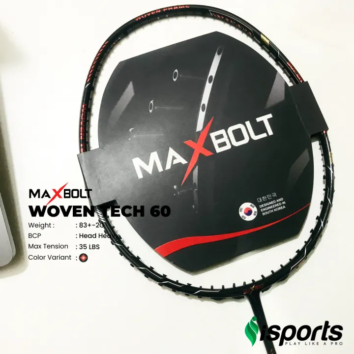 Malaysia%20Imported%20MAXBOLT%20WOVEN%20TECH%2060%20Unstrung%20Badminton%20Smash%20Racket%20Bat%20-%20Image%203