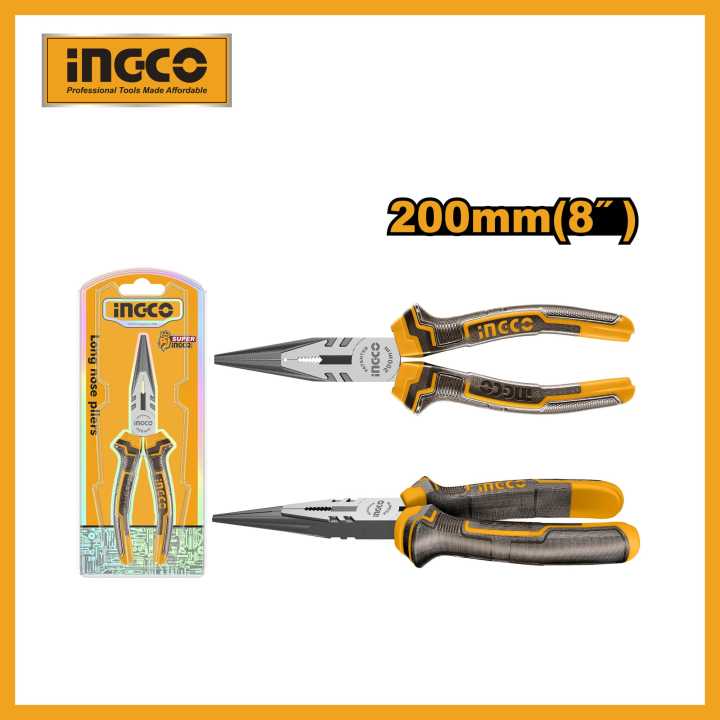 INGCO 8" Long nose pliers HLNP08208