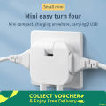 USB Multi Plug Converter 4 in 1 Adapter Travel Mutli Socket (2 USB 2 Power Socket) 2500W High Power EU Bangladesh Standard 180° Rotating Coverter Socket AC Adapter. 