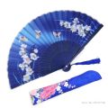 Chinese Style Lace Silk Folding Hand Held Flower Fan for Women, Wedding Party, Photo Prop Tool, Art Craft, Pattern Folding, 2Pcs. 