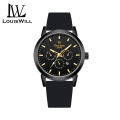 LouisWill Silicone Strap Watch For Men Men's Fashion Watch Three Eye Watch With Calendar 30M Waterproof Watch Silicone Strap Watch Retro Quartz WatchLuxury Men WatchLuminous Watch. 