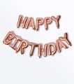 Happy Birthday Foil Balloons 16 inch Letters Banner Party Decoration - Rose Gold. 