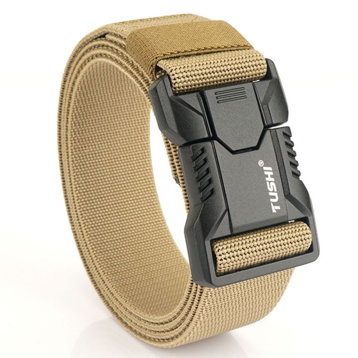 TUSHI%20New%20Unisex%20Elastic%20Belt%20Aluminium%20Alloy%20Quick%20Release%20Buckle%20Tough%20Stretch%20Nylon%20Men's%20Military%20Tactical%20Belt%20Accessories%20-%20Image%204