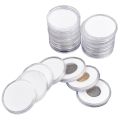 60 Pcs 46mm Coin Cases Capsules Holder Applied Clear Plastic Round Storage Box.