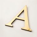English Alphabet Acrylic Gold Wall Stickers Home Decor For Living Room Bedroom Cabinet 3D Mirror Poster Peel Stick Wallpaper. 