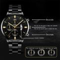 Fashion Men Black Stainless Steel Watch Luxury Calendar Quartz Wrist Watch Mens Business Watches for Man Clock Relogio Masculino. 