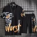 Black Printed Summer Combo T-Shirt & Pant for Men - T Shirt - Experience Comfort - Round Neck - Perfect Casual Wear - All Season. 