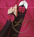 Bow sock half finger hand sleeve with red bow hand sock for women.