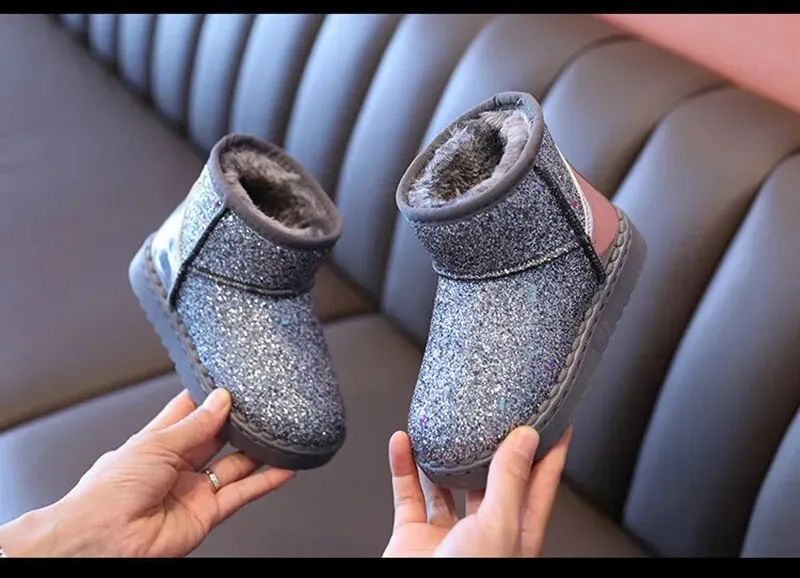 Children fashion warm glitter traditional style baby snow sold boots