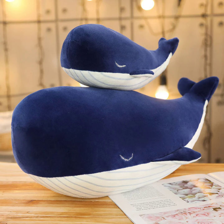 Kawaii Blue Whale Shark Plush Toy New Simulation Cartoon Cute Whale Doll Great White Shark Dolls Throw Pillow Birthday Gift