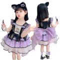 Kuromi clothing, girls princess summer new high-end Lolita children's dress, purple.