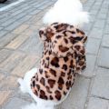 Fleece Dog Hoodie Winter Warm Pet Dog Clothes Leopard Print Dog Coat Jacket French Bulldog Clothing for Small Dogs Pets Costumes. 